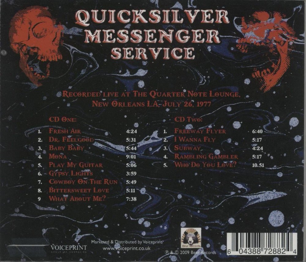 Quicksilver Messenger Service Live At The Quarter Note Lounge UK 2 CD album set (Double CD) 604388728824