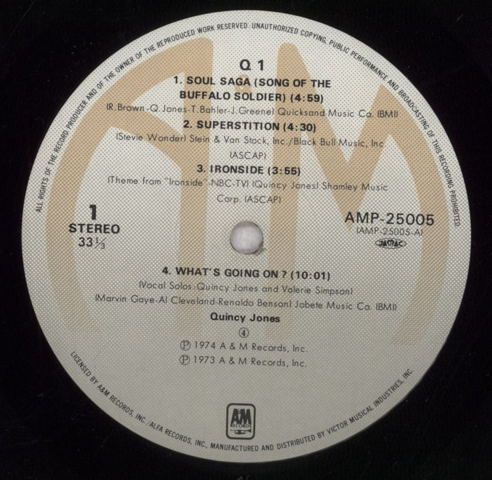 Quincy Jones Q1 Japanese vinyl LP album (LP record) QUJLPQ845328