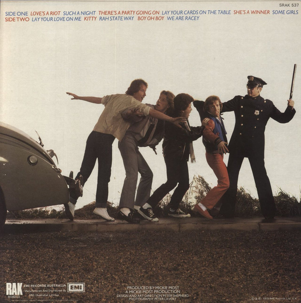 Racey Smash And Grab Australian vinyl LP album (LP record)