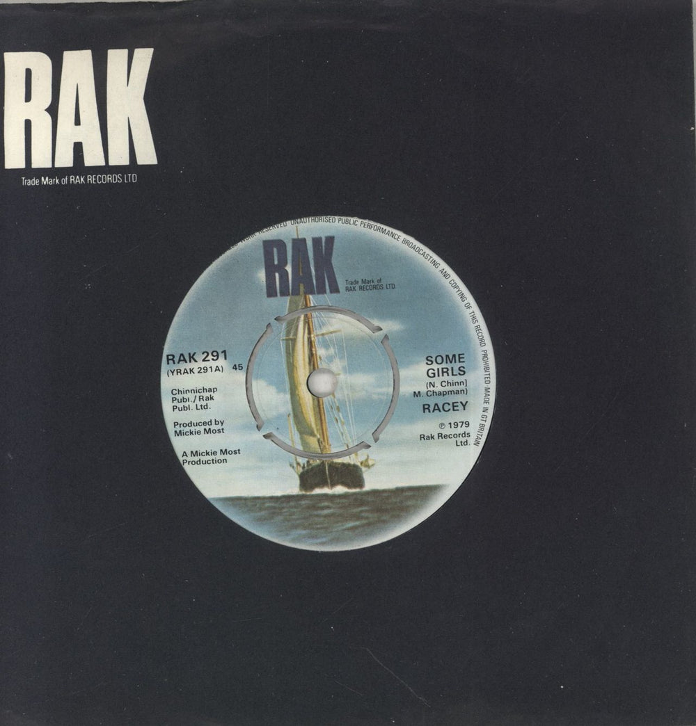 Racey Some Girls UK 7" vinyl single (7 inch record / 45) RAK291