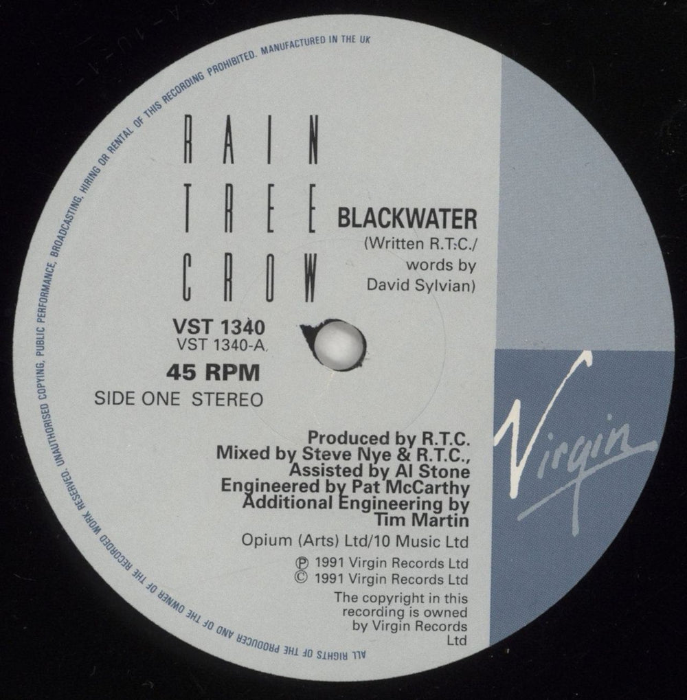 Rain Tree Crow Blackwater + Art Print UK 12" vinyl single (12 inch record / Maxi-single) RCR12BL97331