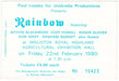 Rainbow Tour Of Europe 1980 + Ticket UK tour programme RBOTRTO79488