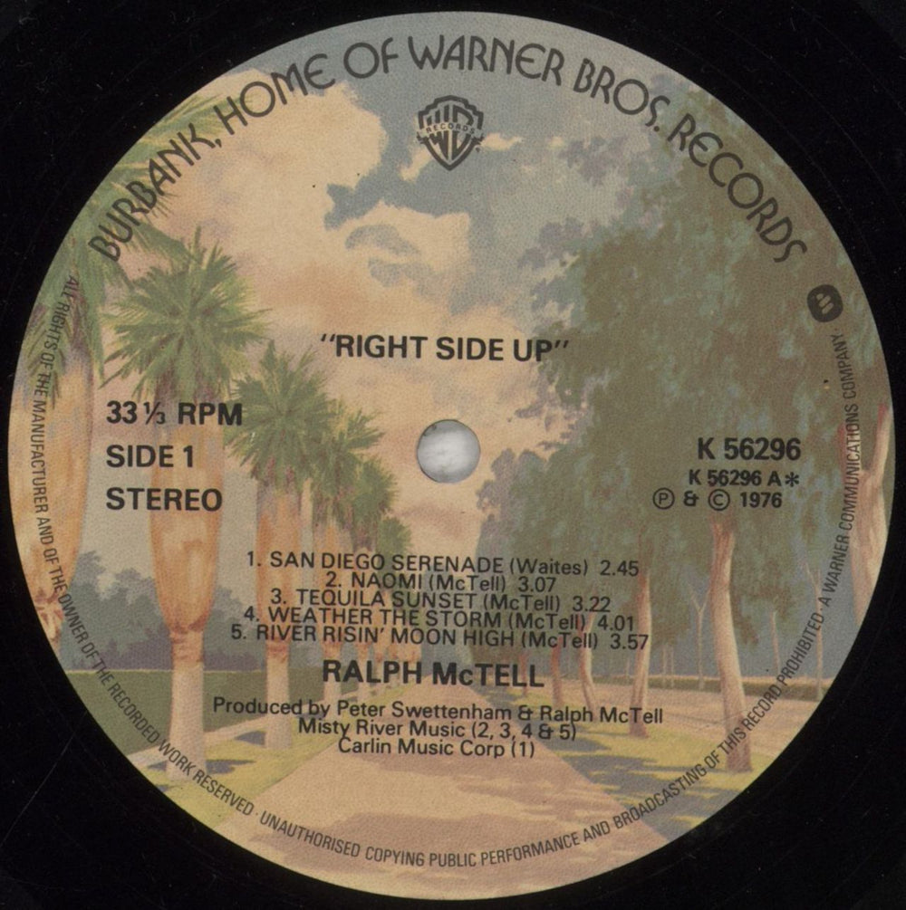 Ralph McTell Right Side Up UK vinyl LP album (LP record) 7RMLPRI602861