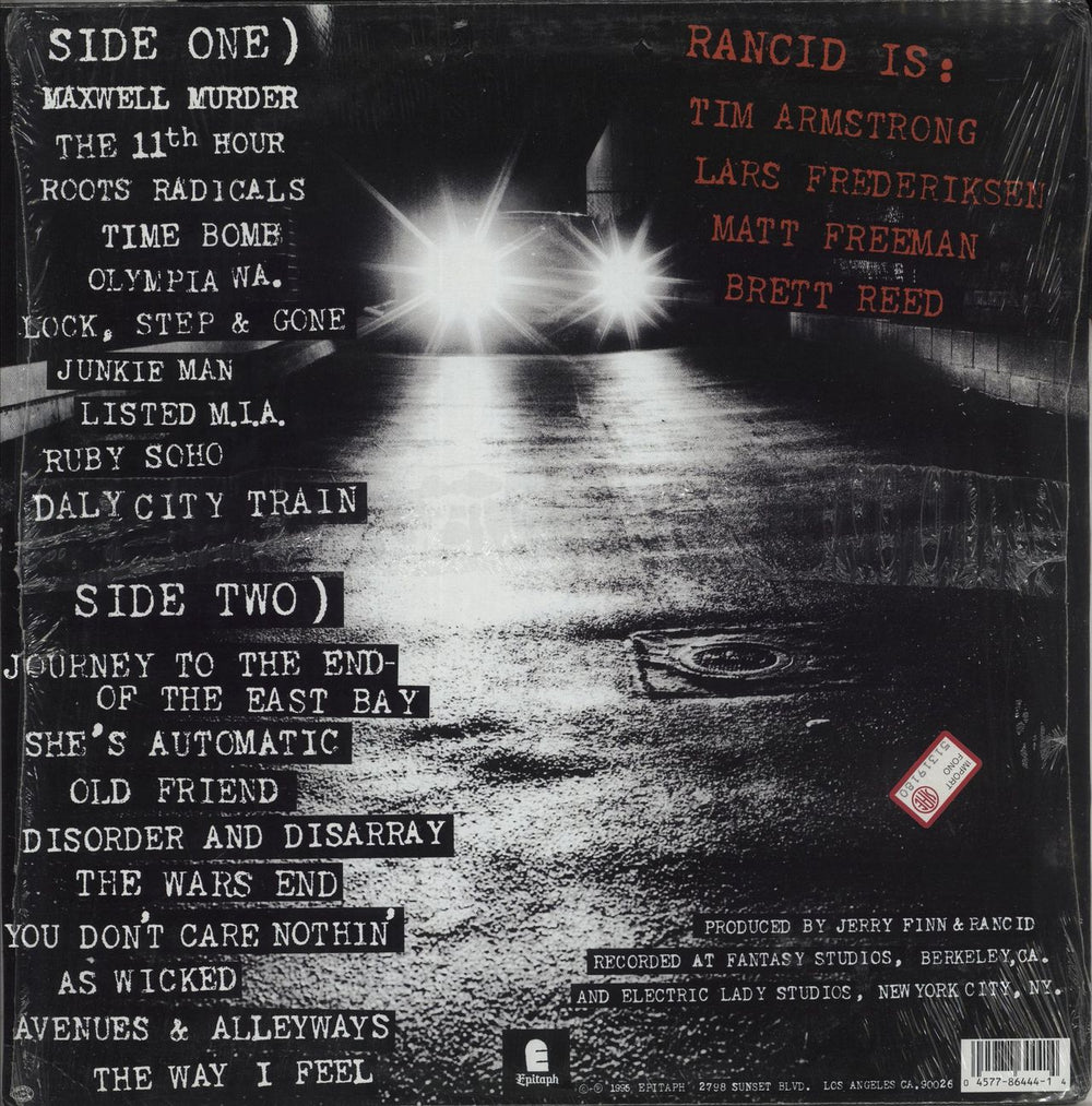 Rancid And Out Come The Wolves - Shrink US vinyl LP album (LP record) 045778644414