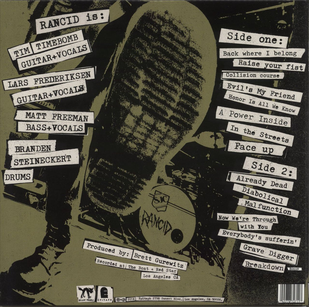 Rancid Honor Is All We Need US vinyl LP album (LP record) 045778727117