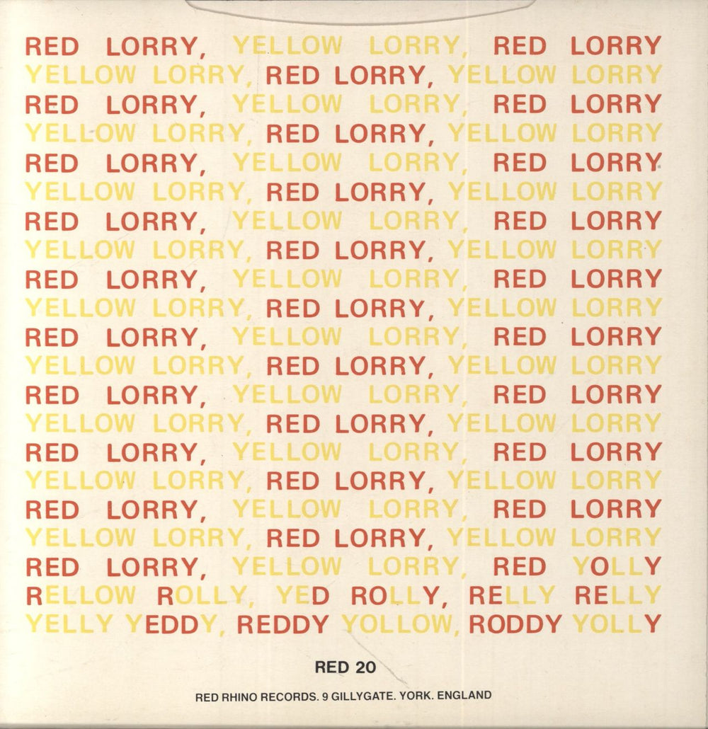 Red Lorry, Yellow Lorry Beating My Head UK 7" vinyl single (7 inch record / 45)