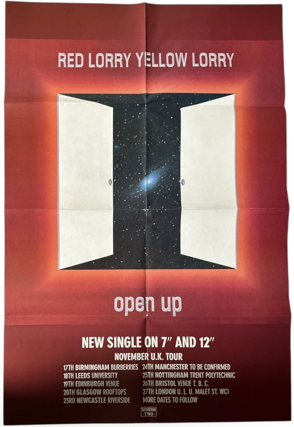 Red Lorry, Yellow Lorry Open Up + Poster UK 12" vinyl single (12 inch record / Maxi-single)