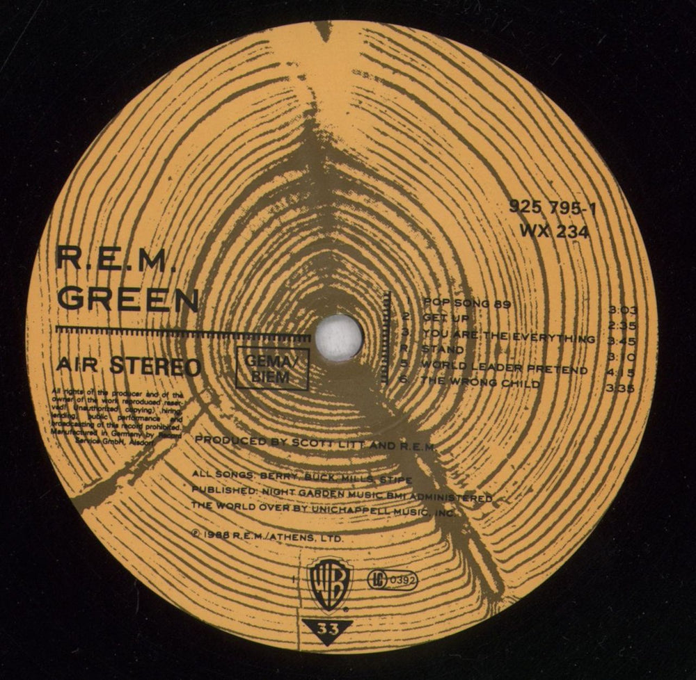 REM Green - Dual Stickered UK vinyl LP album (LP record) REMLPGR840818