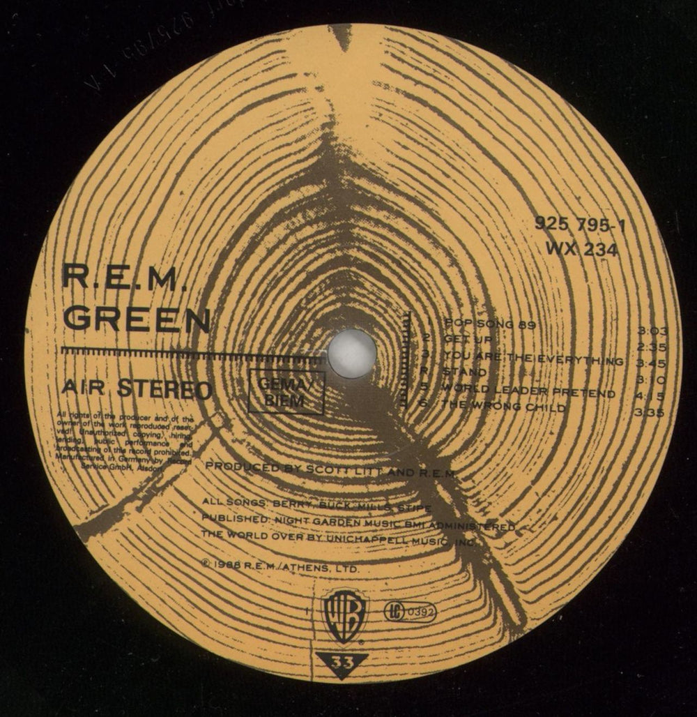 REM Green - Hit List Price Sticker UK vinyl LP album (LP record) REMLPGR869357
