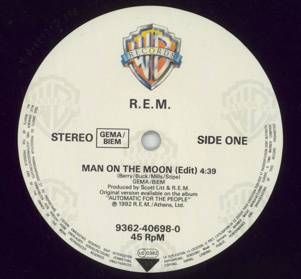 REM Man On The Moon German 12" vinyl single (12 inch record / Maxi-single) 093624069805