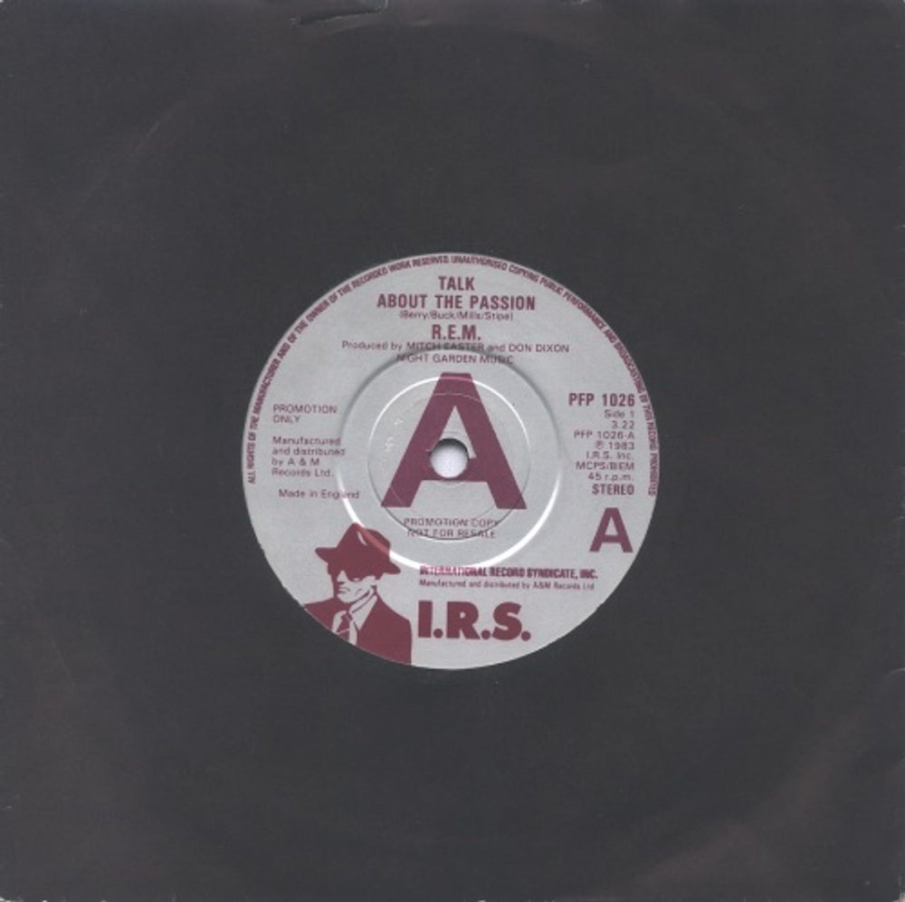 REM Talk About The Passion UK Promo 7" vinyl single (7 inch record / 45) PFP1026