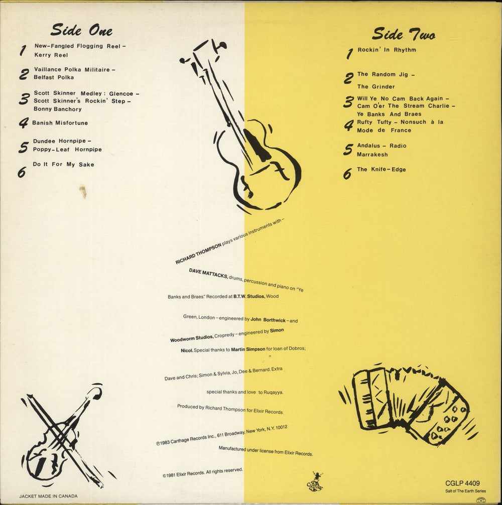 Richard Thompson Strict Tempo! US vinyl LP album (LP record)