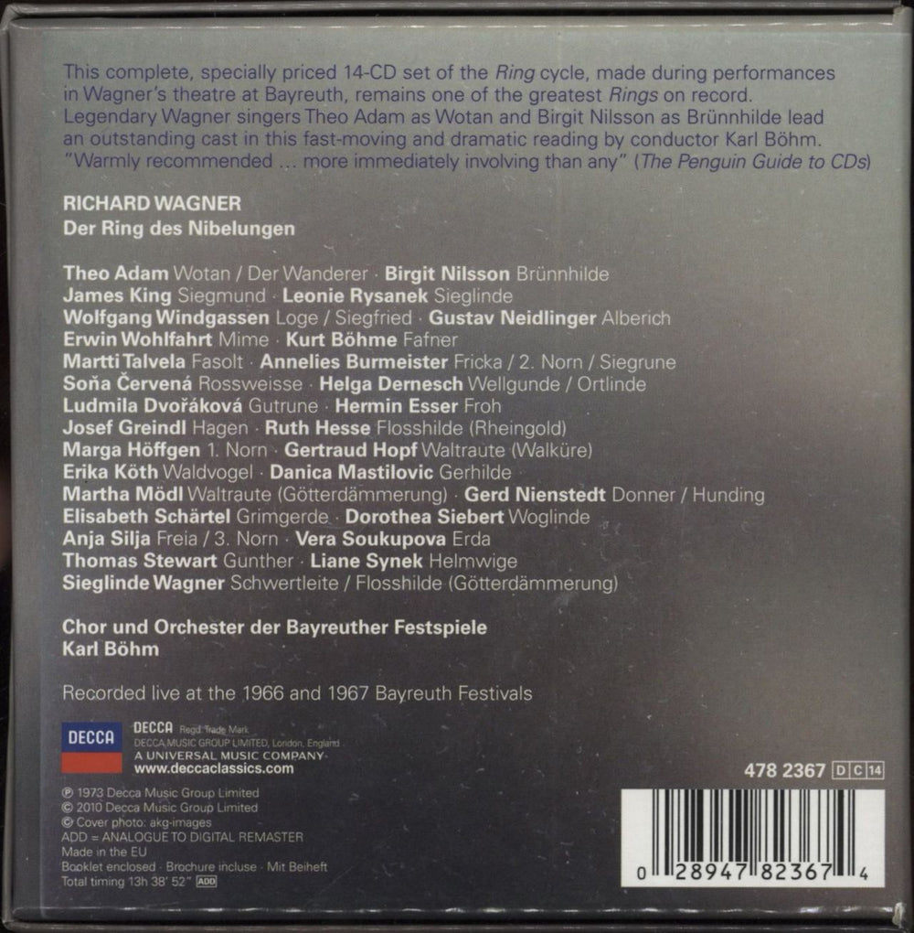 Richard Wagner Der Ring Des Nibelungen German CD Album Box Set 028947823674
