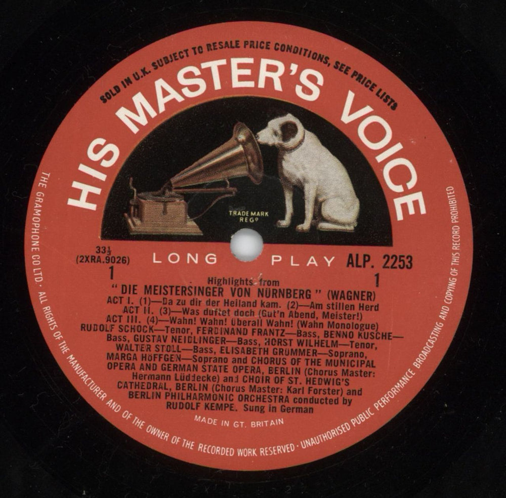 Richard Wagner Die Meistersinger Von Nürnberg Highlights UK vinyl LP album (LP record) WGXLPDI875447