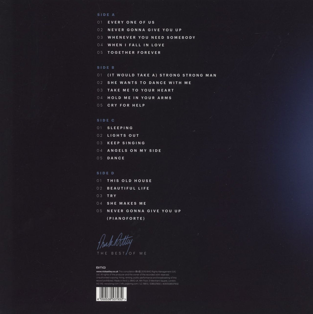 Rick Astley The Best Of Me - 180gm Blue Vinyl - EX UK 2-LP vinyl record set (Double LP Album) 4050538537932