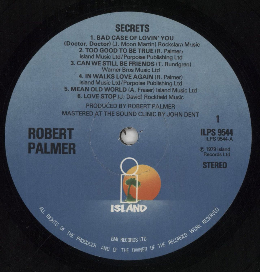 Robert Palmer Secrets UK vinyl LP album (LP record) PLMLPSE216944