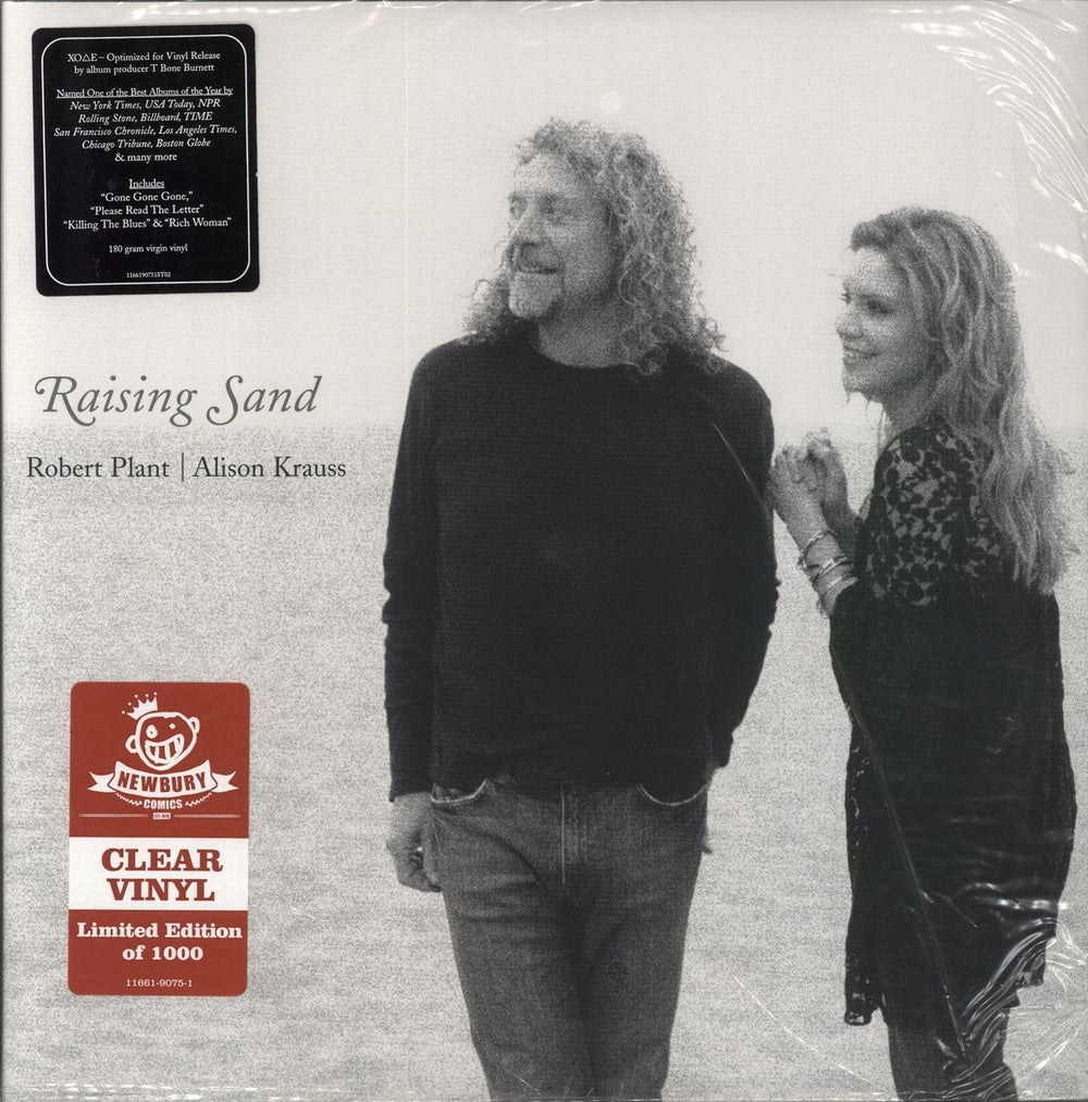 Robert Plant & Alison Krauss Raising Sand - 180gm Clear Vinyl US 2-LP vinyl record set (Double LP Album) 11661-9075-1