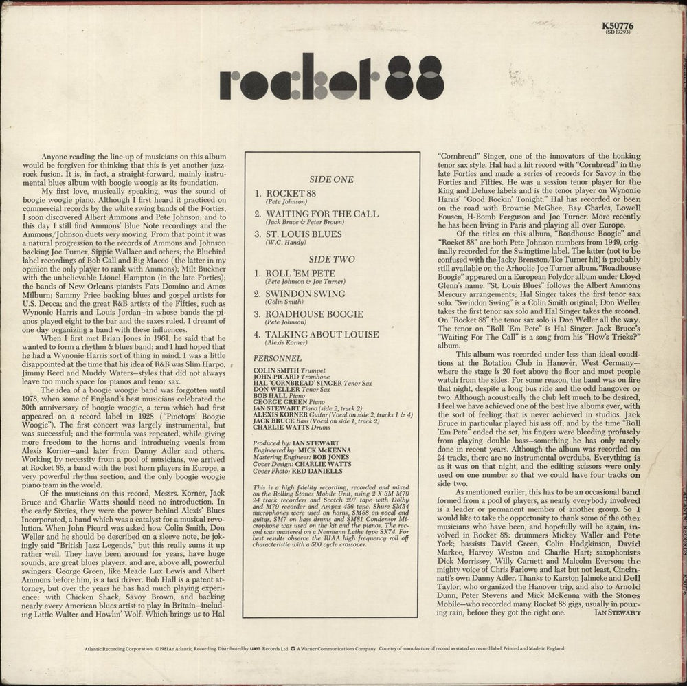 Rocket 88 Rocket 88 UK vinyl LP album (LP record)