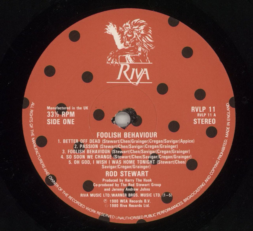 Rod Stewart Foolish Behaviour + Poster - Shrink UK vinyl LP album (LP record) RODLPFO870549