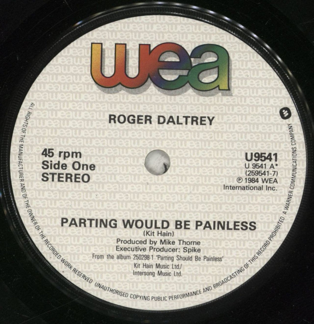 Roger Daltrey Parting Would Be Painless UK 7" vinyl single (7 inch record / 45) RGD07PA129946