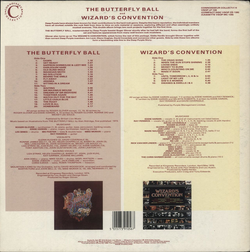Roger Glover The Butterfly Ball/Wizard's Convention UK 2-LP vinyl record set (Double LP Album) 5015773910567