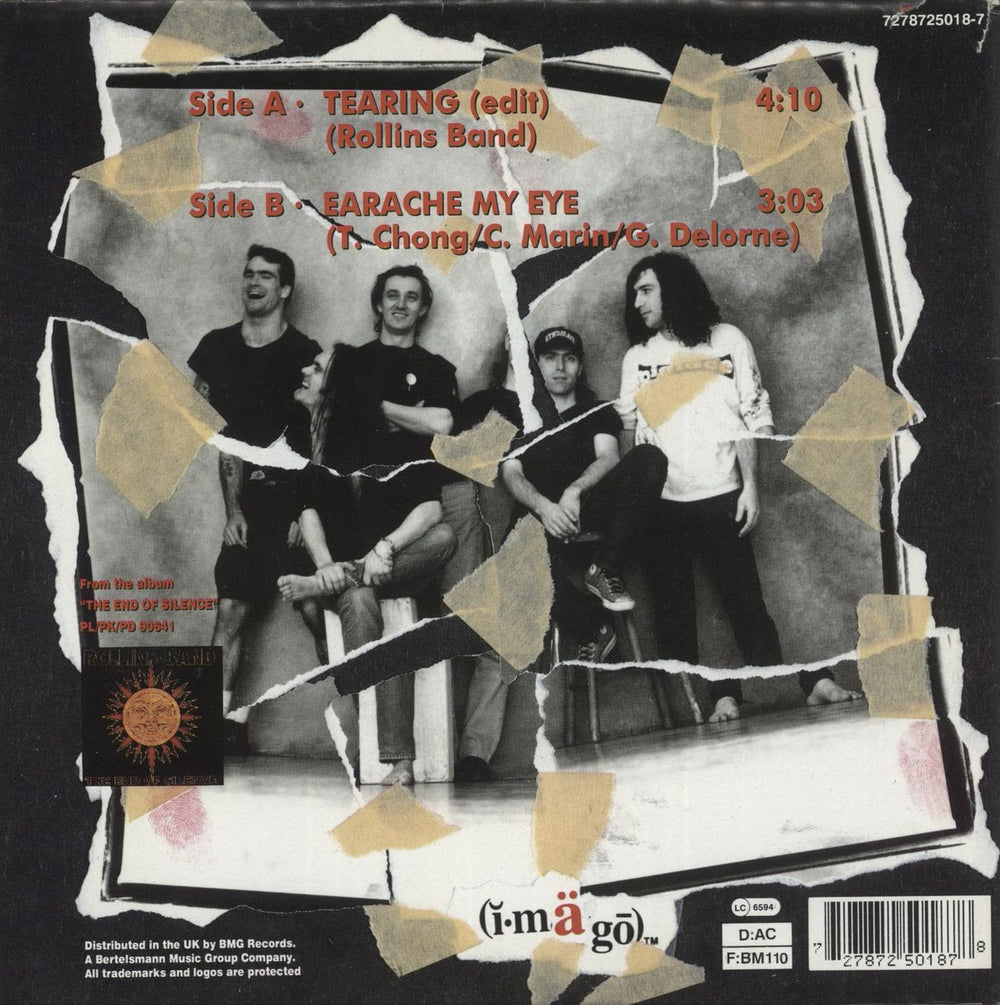 Rollins Band Tearing UK 7" vinyl single (7 inch record / 45) 727872501878