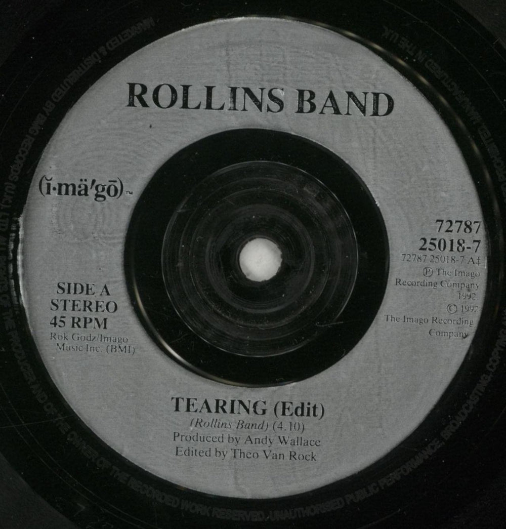 Rollins Band Tearing UK 7" vinyl single (7 inch record / 45) RLN07TE104588