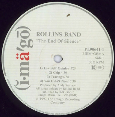 Rollins Band The End Of Silence - VG German Promo 2-LP vinyl record set (Double LP Album) RLN2LTH831825