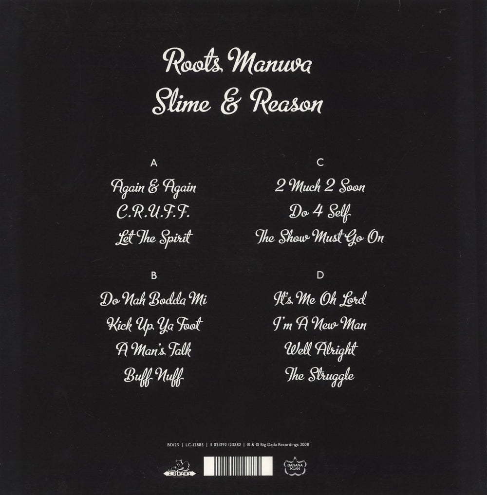Roots Manuva Slime And Reason UK 2-LP vinyl record set (Double LP Album) 5021392123882