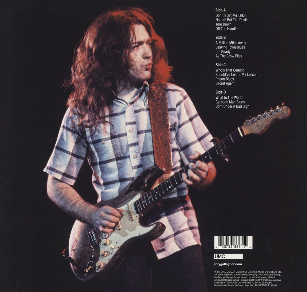 Rory Gallagher Blues - 180gm Blue Vinyl UK 2-LP vinyl record set (Double LP Album) 600753868119