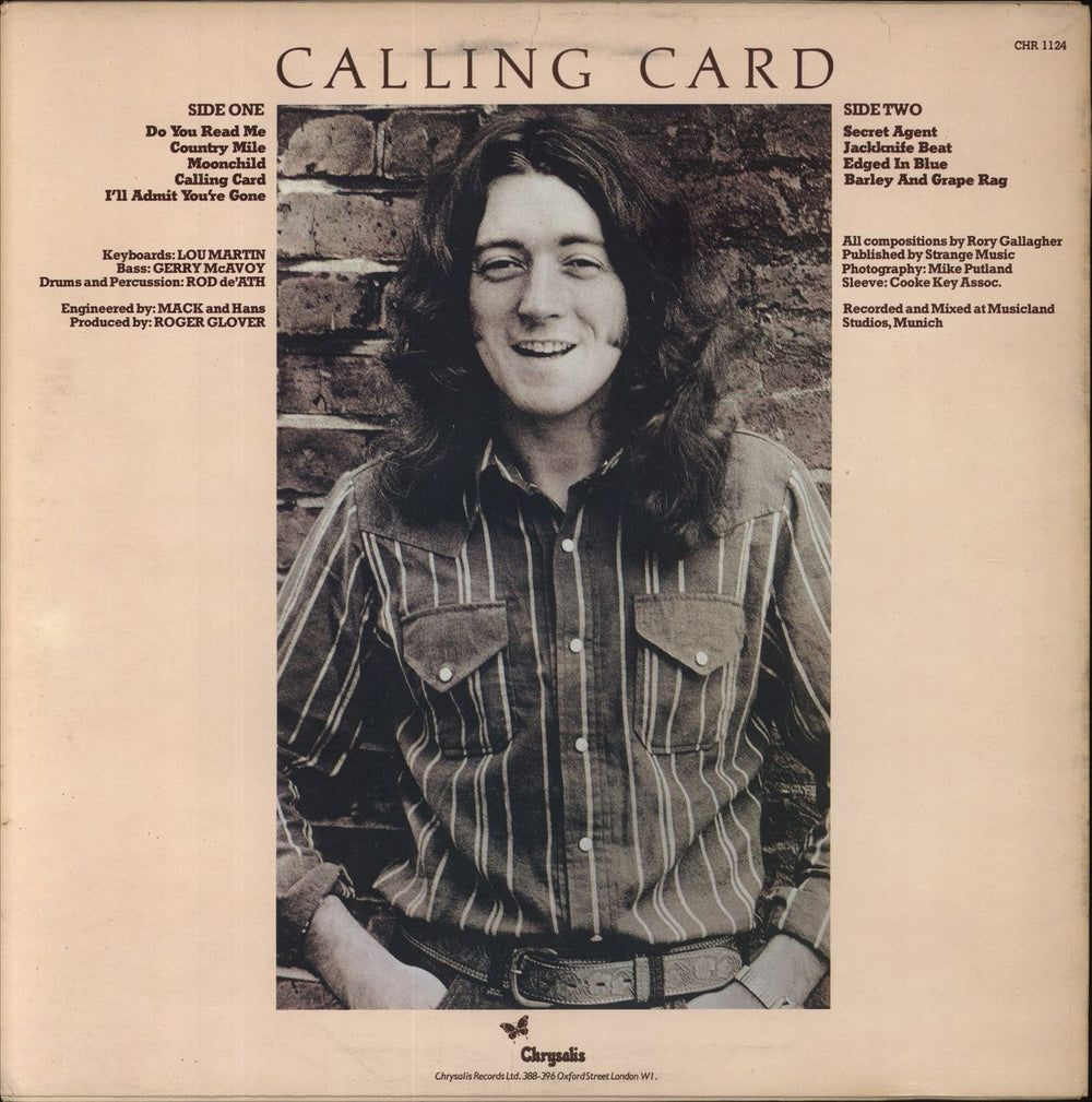 Rory Gallagher Calling Card + Inner - EX UK vinyl LP album (LP record)