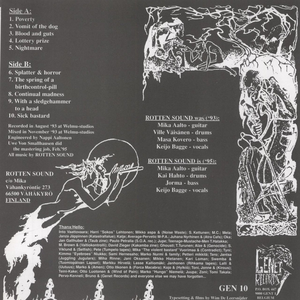 Rotten Sound Sick Bastard Belgian 7" vinyl single (7 inch record / 45)