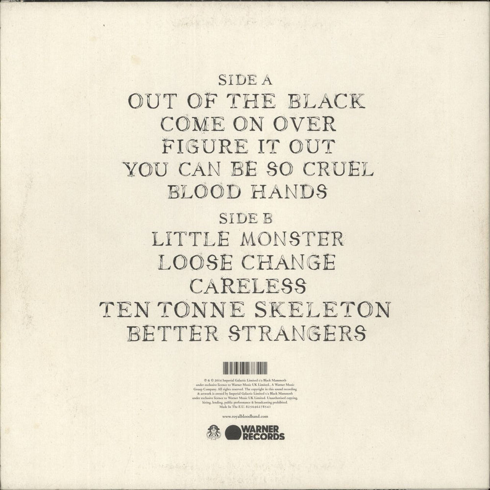 Royal Blood Royal Blood UK vinyl LP album (LP record) 825646278541'2014