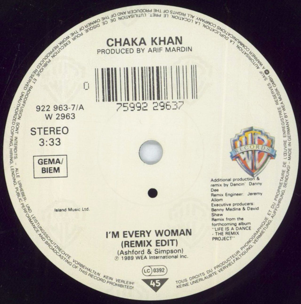 Rufus & Chaka Khan I'm Every Woman UK 7" vinyl single (7 inch record / 45) KHA07IM525343