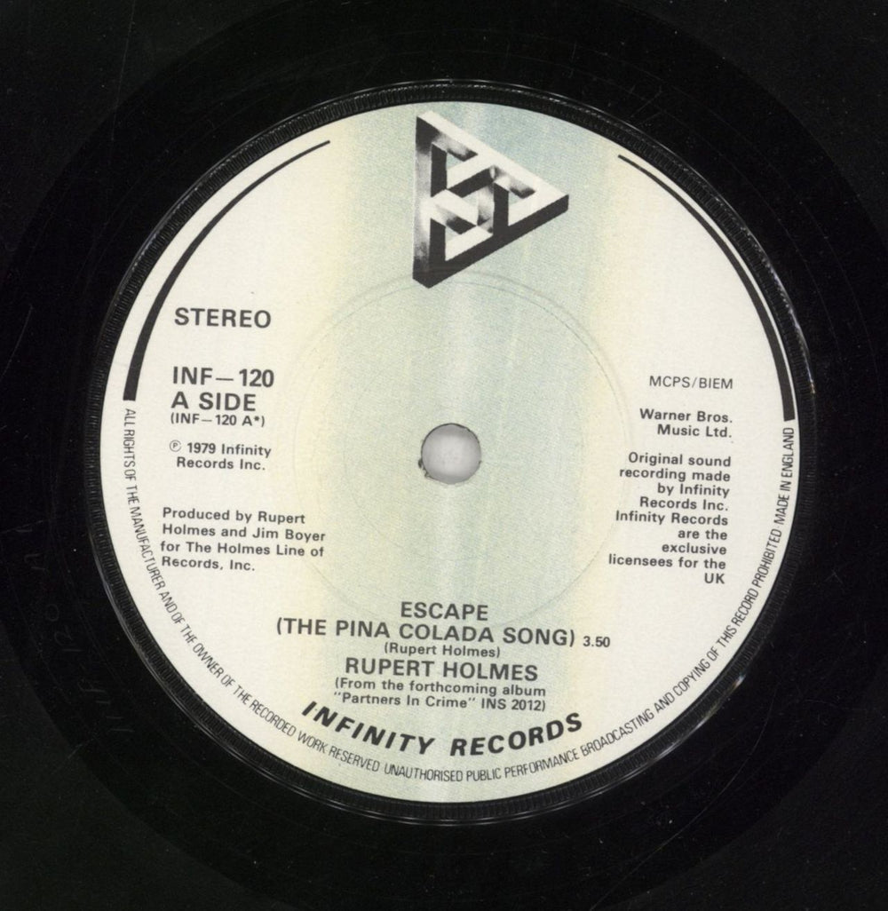 Rupert Holmes Escape (The Piña Colada Song) - P/S UK 7" vinyl single (7 inch record / 45) RHL07ES347552