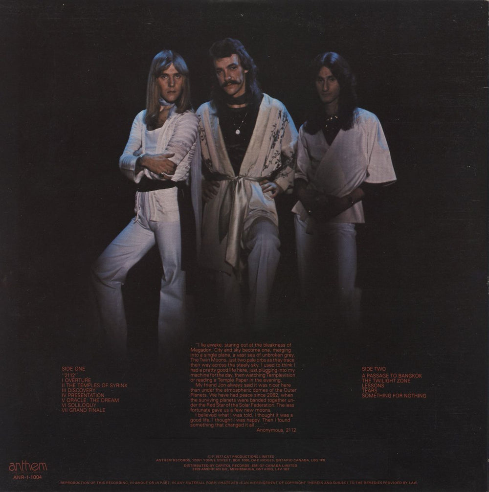 Rush 2112 (Twenty One Twelve) - VG+ Canadian vinyl LP album (LP record)