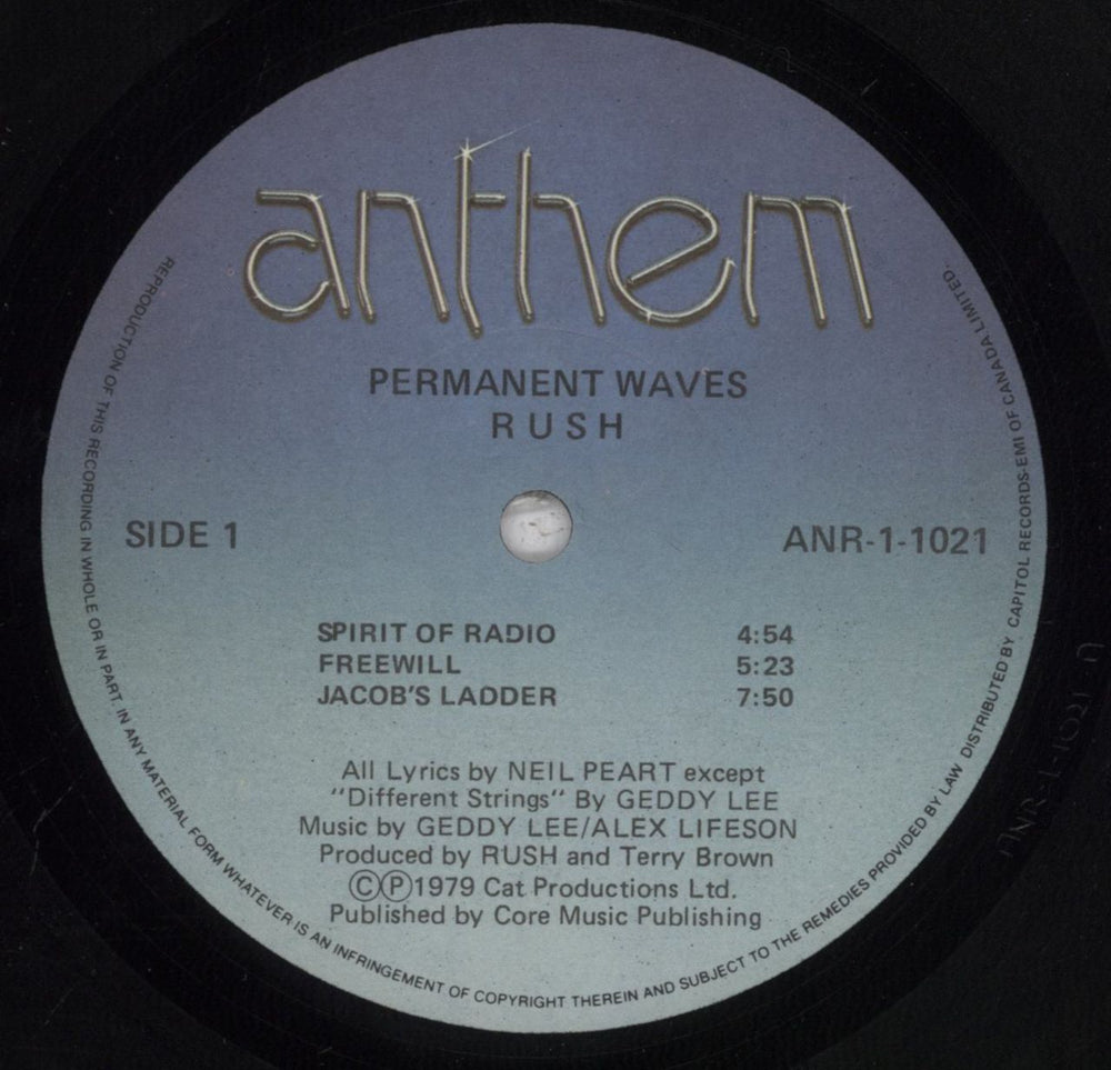 Rush Permanent Waves - EX Canadian vinyl LP album (LP record) RUSLPPE582128