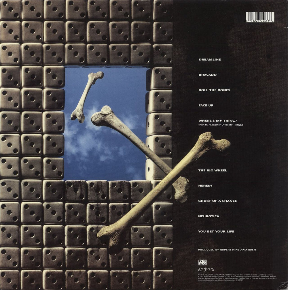 Rush Roll The Bones - 200 Gram Vinyl US vinyl LP album (LP record) 081227954536