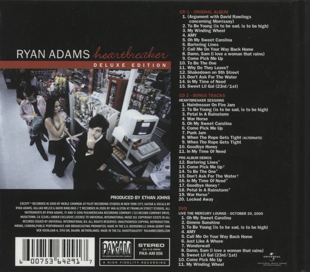 Ryan Adams Heartbreaker - Deluxe Edition UK 3-disc CD/DVD Set 600753642917