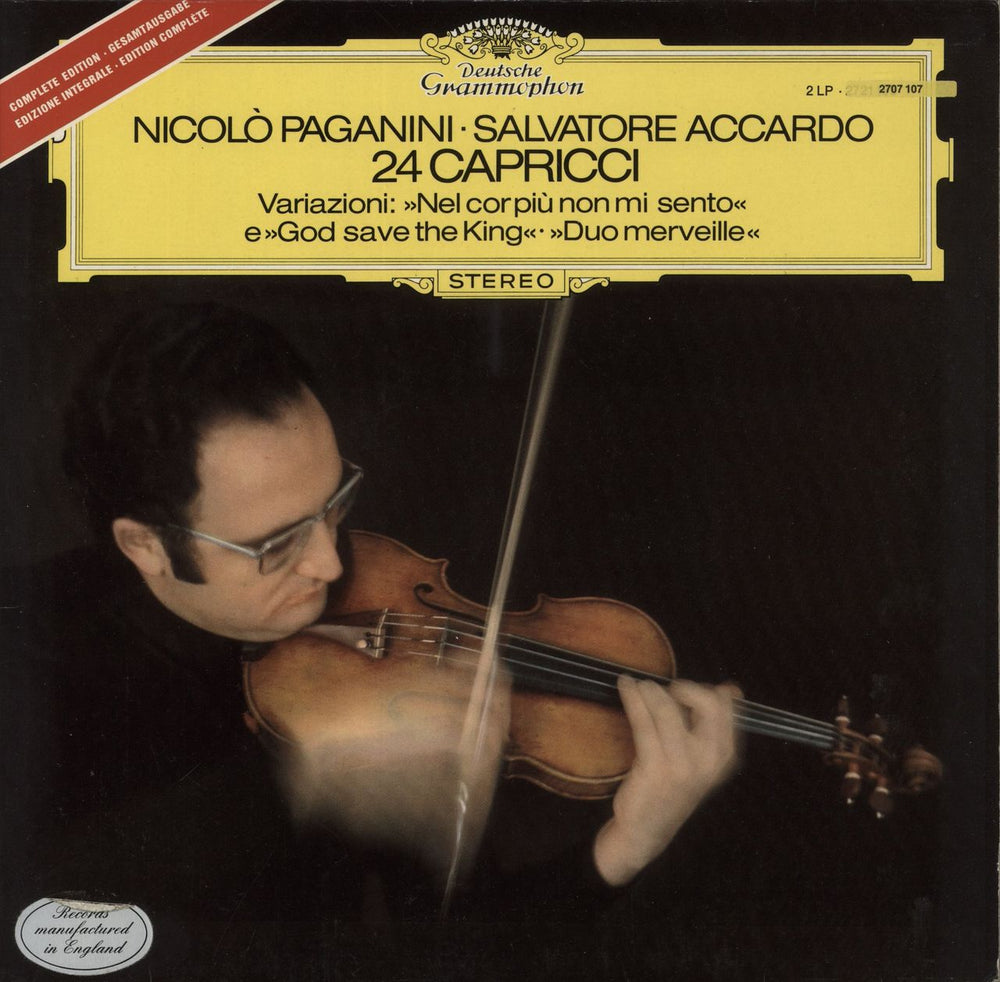 Salvatore Accardo Paganini: 24 Capricci / Variazioni UK 2-LP vinyl record set (Double LP Album) 2707107