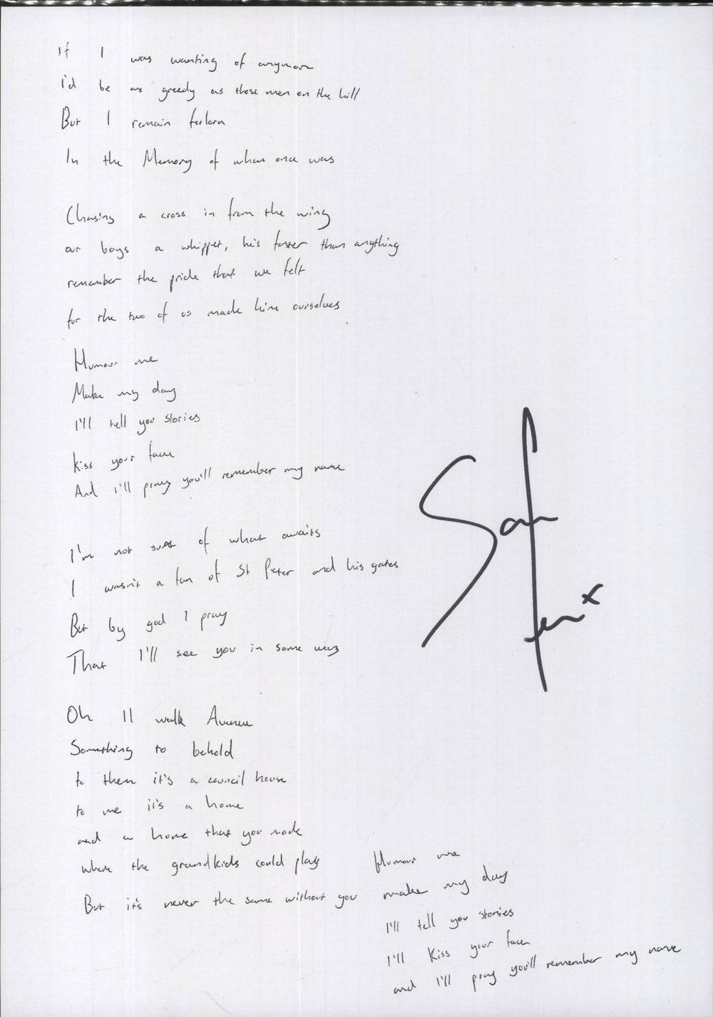 Sam Fender People Watching - Neal Fox Artwork Picture Disc + Autographed Lyric Print UK picture disc LP (vinyl picture disc album)