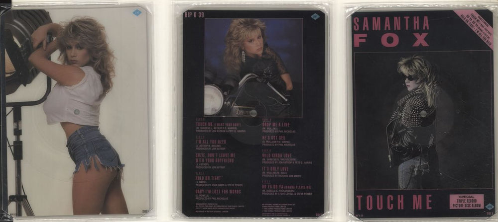 Samantha Fox Touch Me - Triple Picture Disc Pack - EX UK shaped picture disc (picture disc vinyl record) HIP039