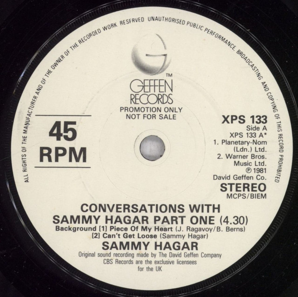 Sammy Hagar Standing Hampton + Bonus 7" UK vinyl LP album (LP record)