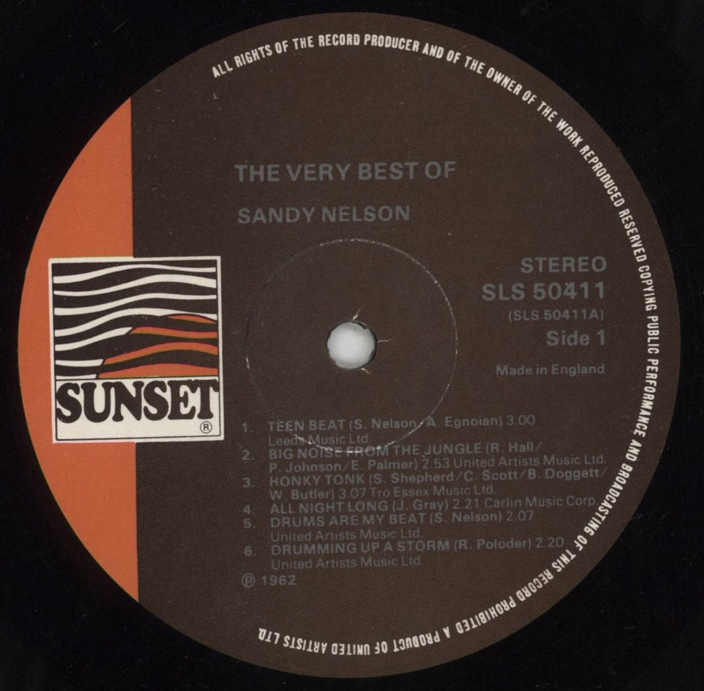 Sandy Nelson The Very Best Of UK vinyl LP album (LP record) SDNLPTH437751