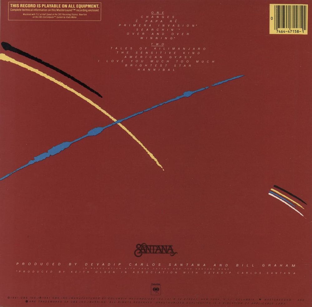 Santana Zebop! US vinyl LP album (LP record) 074644715811