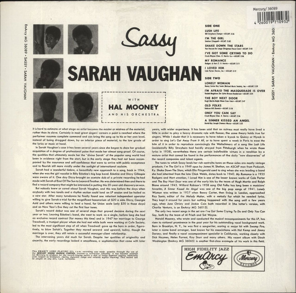 Sarah Vaughan Sassy - 180gm - Sealed UK vinyl LP album (LP record) 4260019710932