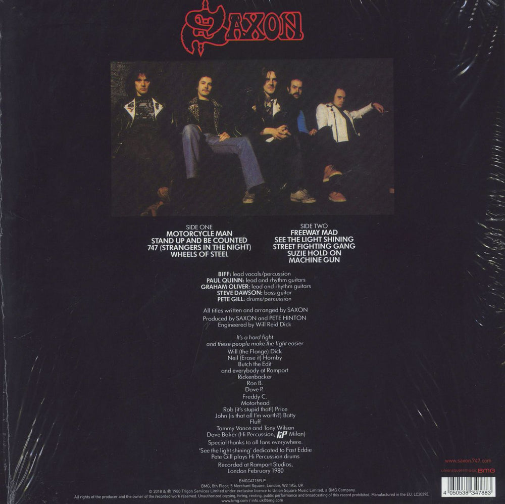 Saxon Wheels Of Steel - Black & White Swirl Vinyl + Shrink UK vinyl LP album (LP record) 4050538347883