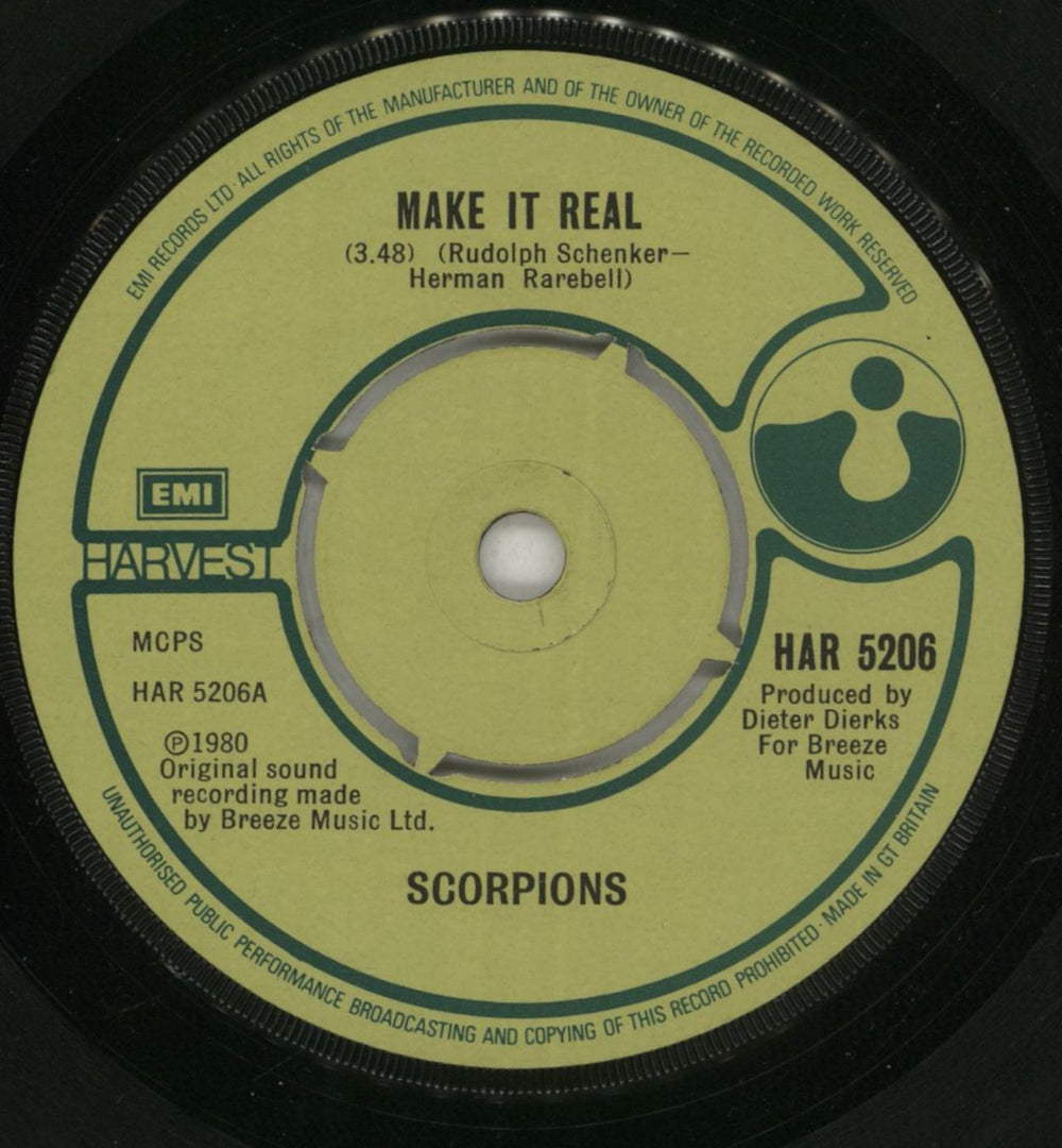 Scorpions Make It Real UK 7" vinyl single (7 inch record / 45) SCO07MA552180