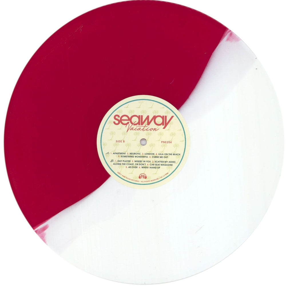 Seaway Vacation - Red & White Half Vinyl UK vinyl LP album (LP record) 25ALPVA843766