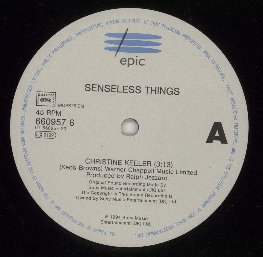 Senseless Things Christine Keeler UK 12" vinyl single (12 inch record / Maxi-single) SEN12CH553518